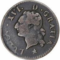 France, Louis XVI, Liard, 1782, Aix, 2ème Semestre, Cuivre, TB+, Gadoury:348 - 1774-1791 Luis XVI