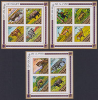 F-EX49008 GUINEA GUINEE MNH 1975 MNH HYPPO LION ELEPHANT RHINO IMPERF SET.  - Nuovi