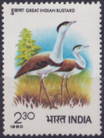 F-EX49241 INDIA MNH 1980 BUSTARD BIRD AVES PAJAROS VOGEL OISEAUX.  - Grues Et Gruiformes