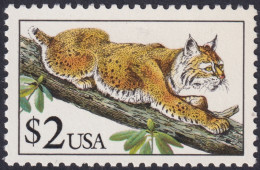 F-EX49251 US USA MNH 2$ LYNX FAUNA FELINE LINCE.  - Félins