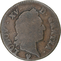 France, Louis XV, Sol à La Vieille Tête, 1774, Strasbourg, Cuivre, TB - 1715-1774 Louis XV Le Bien-Aimé