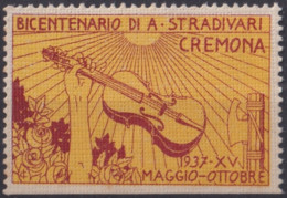 F-EX49538 ITALY ITALIA CINDERELLA 1937 BICENTENARY OF STRADIVARIUS MUSIC CREMONA.  - Vignetten (Erinnophilie)