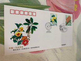China Stamp FDC 2002 Joint Issued Malaysia Rare Flower - Storia Postale
