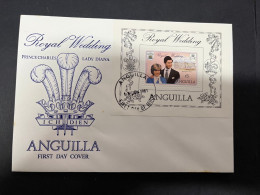 11-4-2024 (1 Z 39) 2 FDC - Anguilla - Prince Charles (now King Charles) & Lady Diana Spencer Royal Wedding - Familles Royales