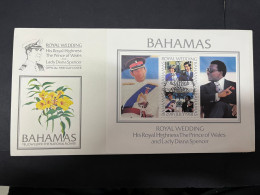 11-4-2024 (1 Z 39) 2 FDC - Bahamas - Prince Charles (now King Charles) & Lady Diana Spencer Royal Wedding - Familles Royales