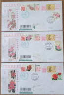 China Cover On The First Day Of The Postage Label For "Peach Blossoms, Peony, Tea Flowers" (Taizhou), A Commemorative Co - Briefe