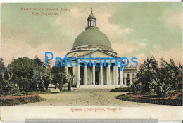 226774 ARGENTINA BUENOS AIRES BELGRANO CHURCH IGLESIA CONCEPCION CUT DAMAGED POSTAL POSTCARD - Argentina