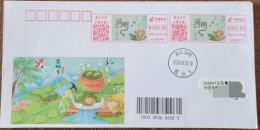China Cover 2024 Qingming Festival (Taizhou, Zhejiang) Colored Postage Machine Stamped First Day Actual Sent Art Cover - Briefe