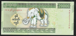 BURMA/MYANMAR MONEY 2023 ISSUED 20000 KYAT PG 87 NEW ELEPHANT,UNC - Myanmar (Birma 1948-...)