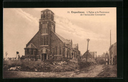 AK Erquelinnes, L`Eglise Et Le Pensionnat De L`Immaculèe Conception  - Erquelinnes