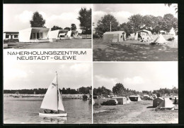 AK Neustadt-Glewe /Kr. Ludwigslust, Zeltplatz, Uferpartie Mit Segelboot, Ortspartie  - Ludwigslust