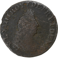 France, Louis XIV, 4 Deniers, 1696, Strasbourg, Cuivre, TB, Gadoury:83 - 1643-1715 Luigi XIV El Re Sole
