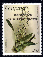 GUYANA - 1988 REICHENBACHIA ORCHIDS OVERPRINTED CONSERVE OUR RESOURCES PLATE 76 SERIES 1 FINE MNH ** SG 2453 - Guyane (1966-...)