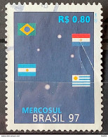 C 2044 Brazil Stamp Mercosur Paraguay Flag Argentina Uruguay Star 1997 Circulated 3 - Used Stamps