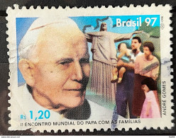 C 2043 Brazil Stamp World Pope Meeting With Families Religion 1997 Circulated 6 - Oblitérés