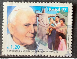 C 2043 Brazil Stamp World Pope Meeting With Families Religion 1997 Circulated 4 - Usati