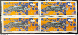 C 2036 Brazil Stamp Fauna Of Amazonia Fish Pirarucu 1997 Block Of 4 - Usati
