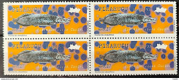 C 2036 Brazil Stamp Fauna Of Amazonia Fish Pirarucu 1997 Block Of 4 - Usados