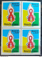 C 2028 Brazil Stamp Campaign Against Sida Health 1997 Block Of 4 - Neufs