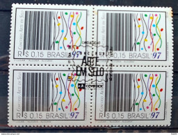 C 2026 Brazil Stamp Joy Art Bar Code 1997 Block Of 4 Cbc Df - Neufs