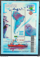 B 109 Brazil Stamp Proantar Antartis Map Ship Penguin Flag Commander Ferraz 1997 - Neufs