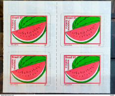 Brazil Regular Stamp RHM 734 B1 Watermelon Fruit 1997 Block Of 4 - Unused Stamps