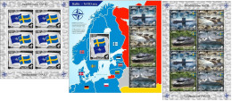 Lithuania Litauen Lituanie 2024 Baltic - NATO Sea Sweden Joins NATO BeePost Set Of 2 Sheetlets And Block MNH - Lithuania