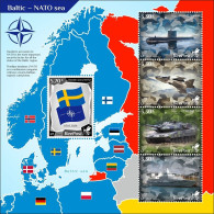 Lithuania Litauen Lituanie 2024 Baltic - NATO Sea Sweden Joins NATO BeePost Block MNH - Militaria