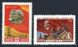 Russia 2141-2142,MNH.Michel 2166-2167. October Revolution,41th Ann.Lenin,Marx. - Neufs