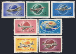 Russia 2086-2087, 2147-2151, MNH. Michel 2106/2193. Soviet Civil Aviation, 1958. - Neufs