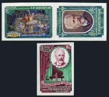 Russia 2044-45 Pair,2046 Imperf, MNH. Mi 2061B-2163B. Tchaikovsky,composer, 1958 - Unused Stamps
