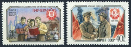 Russia 2237-2238, MNH. Mi 2266-2267. People's Republic Of China-10. Miner, Flags - Unused Stamps