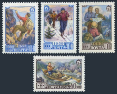 Russia 2200-2203,MNH.Michel 2226-2229. Sports-Travel 1959.Mountain Climber,Canoe - Ungebraucht