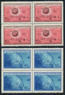 Russia 2187-2188 Blocks/4, MNH. Michel 2219-2220. Luna 1, 1959. Globe, Route. - Neufs