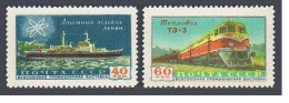 Russia 2162-2163, MNH. Mil 2188-2189. Atomic Icebreaker Lenin, Locomotive TE-3. - Unused Stamps