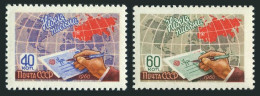 Russia 2379-2380, MNH. Michel 2388-2389. Letter Writing Week, 1960. - Unused Stamps