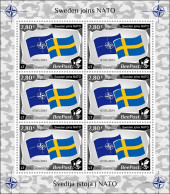 Lithuania Litauen Lituanie 2024 Baltic - NATO Sea Sweden Joins NATO BeePost Sheetlet MNH - Briefmarken