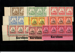 Deutsche Kolonien: Karolinen, 9x Mit Inschrift Im Unterrand/Eckrand - Caroline Islands