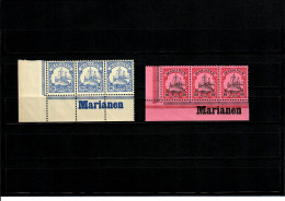 2x Marianen, Eckrand Mit Inschrift - Mariana Islands