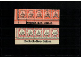 Deutsch-Neu-Guinea, Eckrand 2x Mit Inschrift, 5er Streifen - Duits-Nieuw-Guinea