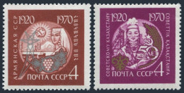 Russia 3750-3751 Two Sets, MNH. Mi 3776-3777. Armenian, Kazakh Soviet Republics - Ungebraucht