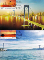 China Maximum Card，2012-29 Taizhou Yangtze River Highway Bridge Istanbul Strait Bridge, Jointly Issued By China And Turk - Tarjetas – Máxima