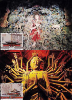 China Maximum Card，2016-16 Zhengding Longxing Temple, Five Colorful Avalokitesvara Avalokitesvara,2 pcs - Maximumkaarten