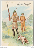  ILLUSTRATEUR LOUIS CARRIERE - CHASSE  LE CHIEN T'A JUGE - PIN UP - (EDITEUR PHOTOCHROM N° 50372 - 2 SCANS) - Carrière, Louis