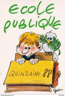 C14- ECOLE PUBLIQUE QUINZAINE 1988 - ILLUSTRATEUR GUERIN - EDIT. LA LIGUE - ( 2 SCANS ) - Scuole