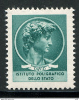 Testa Del David Di Michelangelo - Prova In Verde Dentellatura Blocco - Varietà E Curiosità