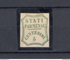 1859 PARMA Governo Provvisorio 5 Cent Verde Azzurro I Composizione N° 12 MLH* - Parme