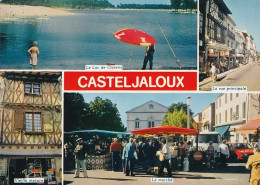 O1-47) CASTELJALOUX - LE LAC DE CLARENS - MARCHE - RUE PRINCIPALE - ( 2  SCANS ) - Casteljaloux