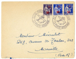 EXPOSITION PHILATELIQUE PARIS LA POSTE AERIENNE 17 OCTOBRE 1943 ENVELOPPE - 1932-39 Paz