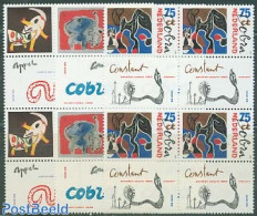 Netherlands 1988 Cobra Art 3v+tabs Blocks Of 4 [+++], Mint NH, Art - Modern Art (1850-present) - Unused Stamps